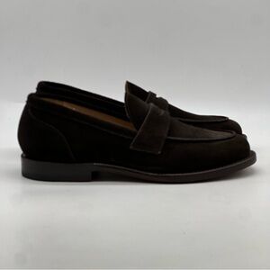 Grant Stone Brown Suede Penny Loafer. Size 7.5